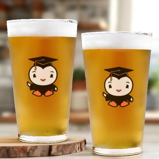 Bird School College Graduation Hat Education Cute Glass Cups