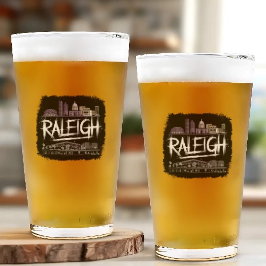Raleigh Gift for North Carolina and Research Lover Glass Cups