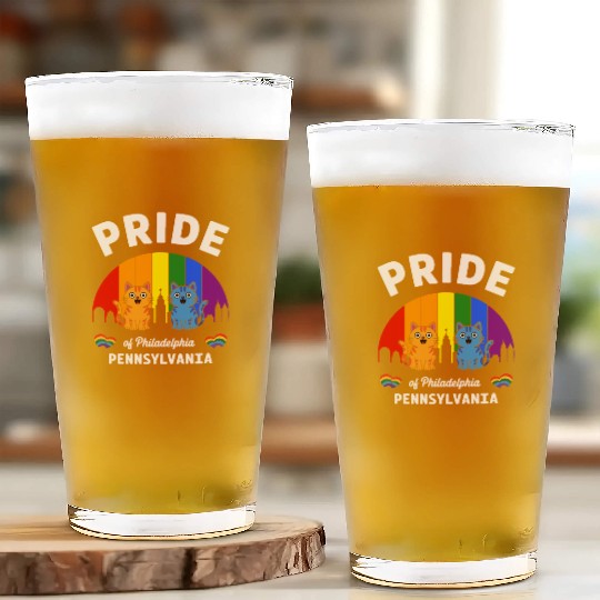 Pride of Philadelphia City Pennsylvania USA Rainbo Glass Cups
