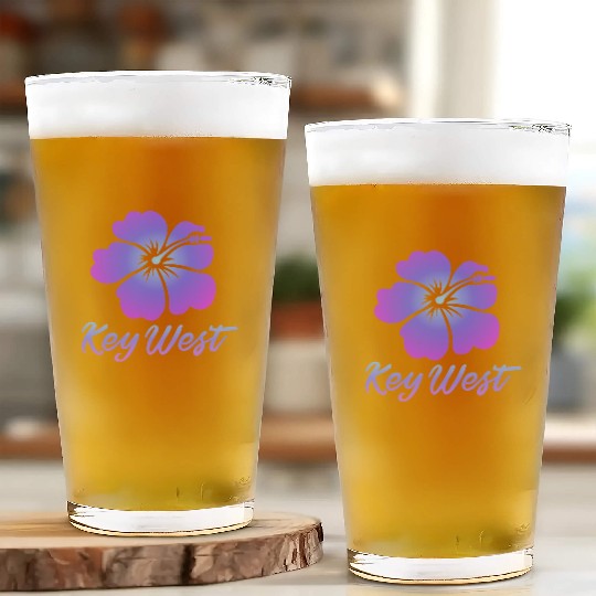 Key West Hibiscus Glass Cups