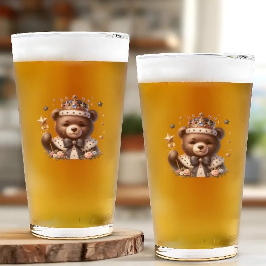 Royal Teddy Bear Magic – Crowned Cutie with Sparkl Glass Cups