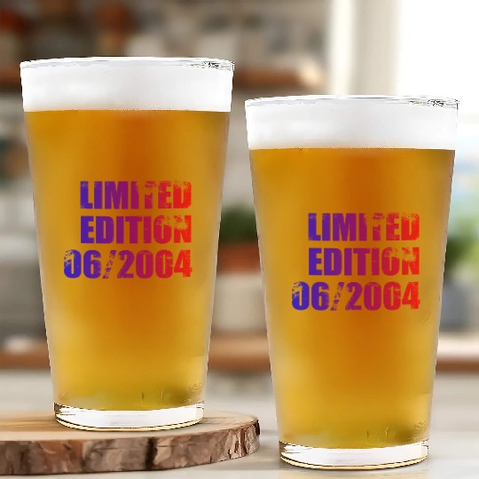 21st birthday Limited Edition 06/2004 Glass Cups