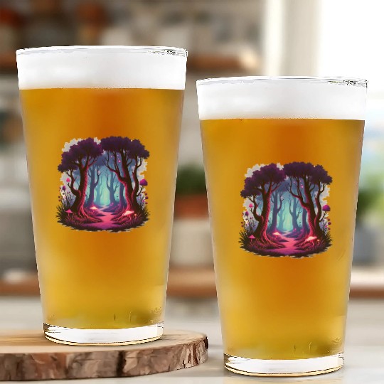 Enchanted Forest Dreamscape Glass Cups