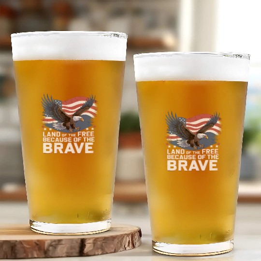 Land of the Free Because of the Brave Glass Cups