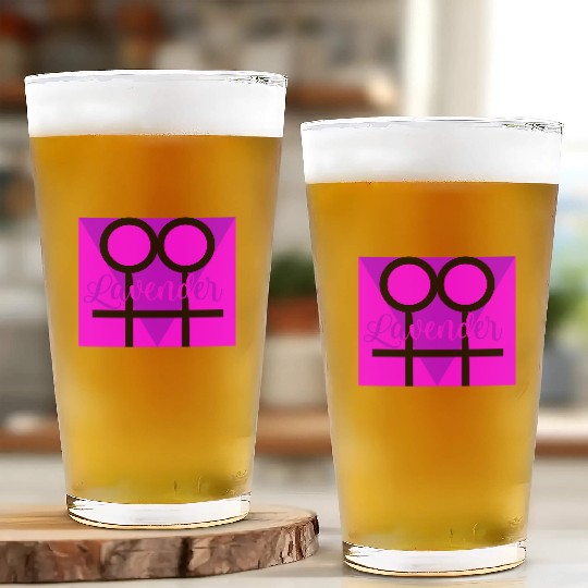 Women Symbol with Lavender Triangle Glass Cups