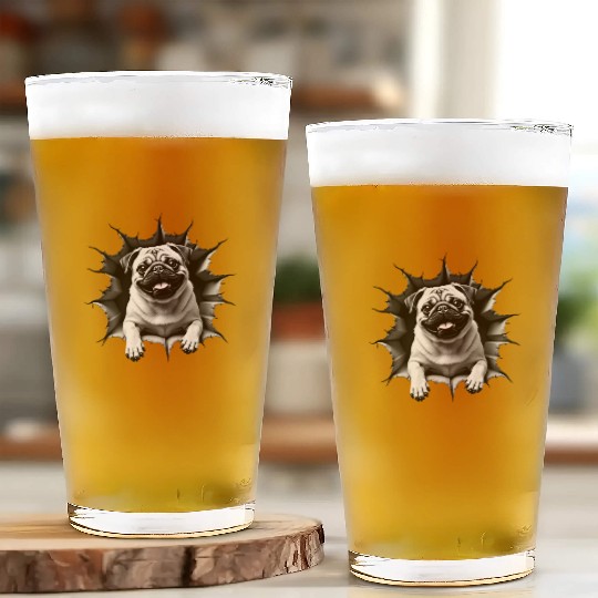 Hello From The Pug Glass Cups