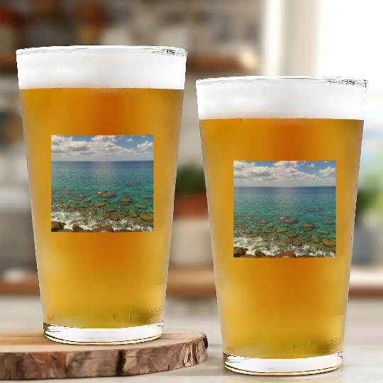 Serene Ocean View Glass Cups