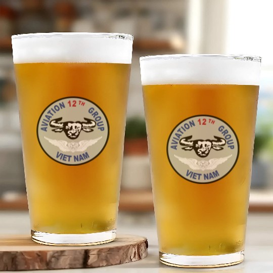 Army 12th Aviation Group Vietnam SSI wo T Glass Cups