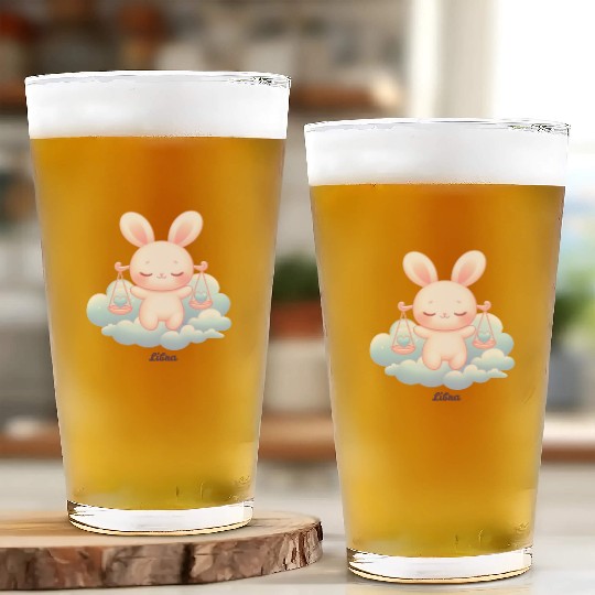 Sweet Bunny Libra Illustration Glass Cups