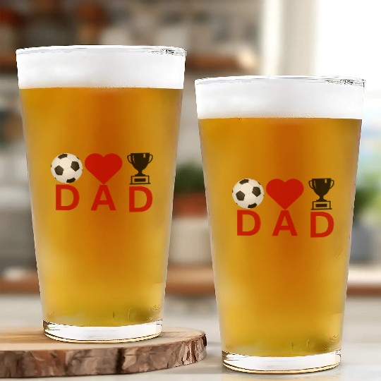 Soccer Love Dad Crown Design – Father’s Day Gift Glass Cups