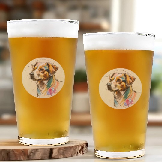 Dog Balloon Glass Cups