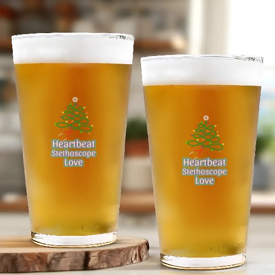 Festive Christmas Tree Heartbeat Design Glass Cups