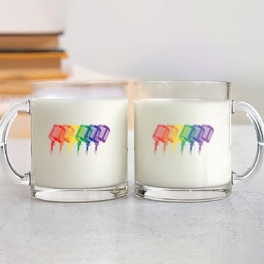 Multi-colored Mics Glass Mugs