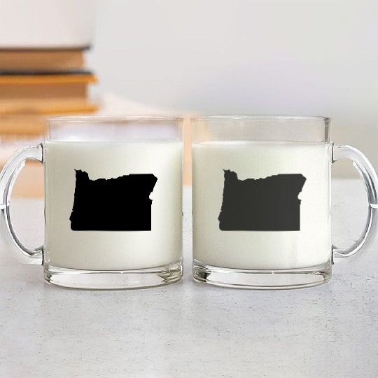Oregon map Glass Mugs