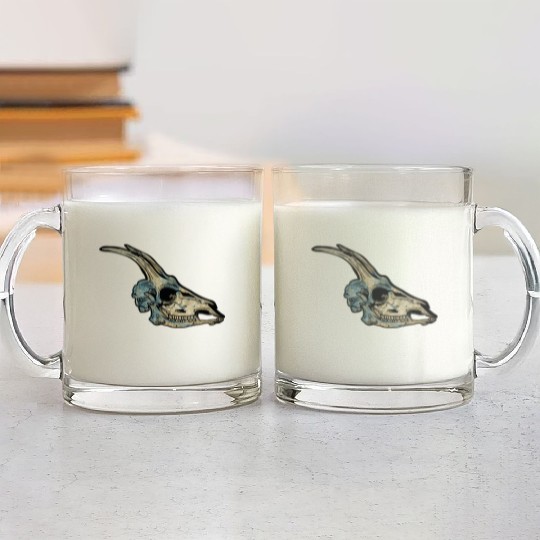 Capricorn skull Glass Mugs