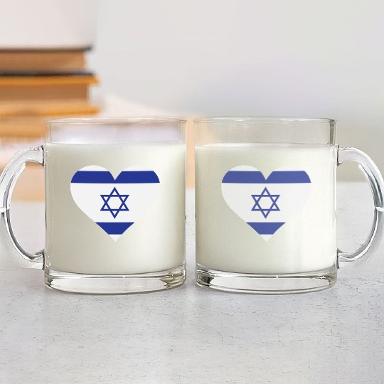 A Heart For Israel Glass Mugs