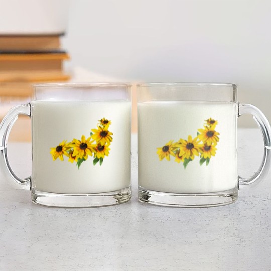 flowers lilies tulips orchids sunflower dahlia ger Glass Mugs