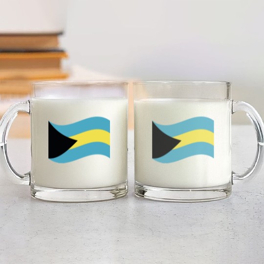 flag bahamas Glass Mugs