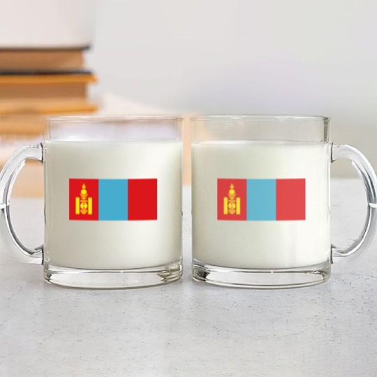 flag mongolia Glass Mugs