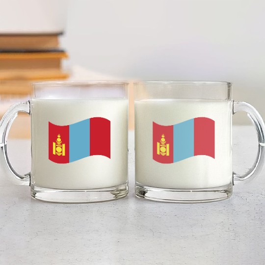 flag mongolia Glass Mugs