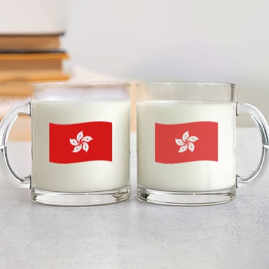 flag hong kong Glass Mugs
