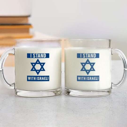 I Stand With Israel Glass Mugs