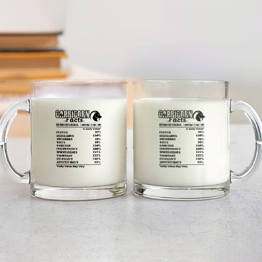 Capricorn Glass Mugs - Capricorn Facts Glass Mugs