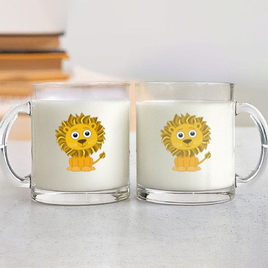 Lion cute for Kids and Baby Glass Mugs