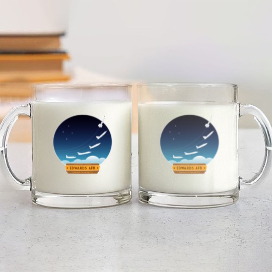Edwards Air Force Base - yellow and brown logo Glass Mugs