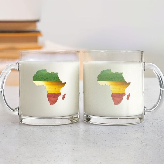 Africa - red, gold and green Glass Mugs