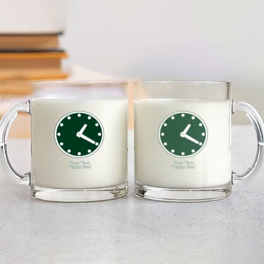 WRIGLEY FIELD SCOREBARD CLOCK IS CHICAGO CUBS GAME Glass Mugs