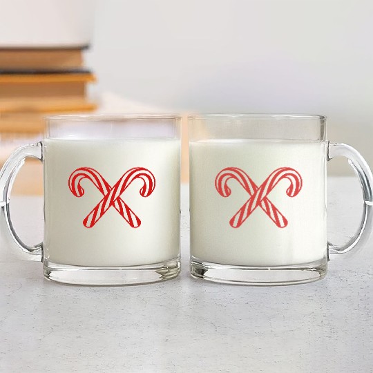 cross 2 candy cane x delicious candy sugar sweet h Glass Mugs