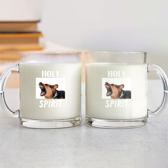 Holy Spirit dog barking Glass Mugs
