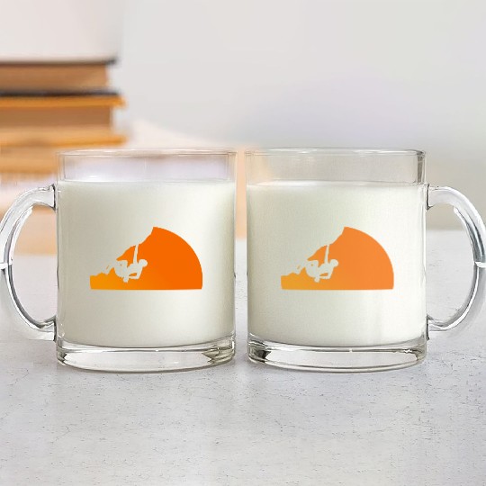 Climbing Sun - Climbing, Bouldering, Mountains, Gi Glass Mugs