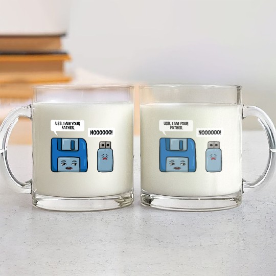 Floppy Disc USB Data Nerd Computer Science Gift Glass Mugs