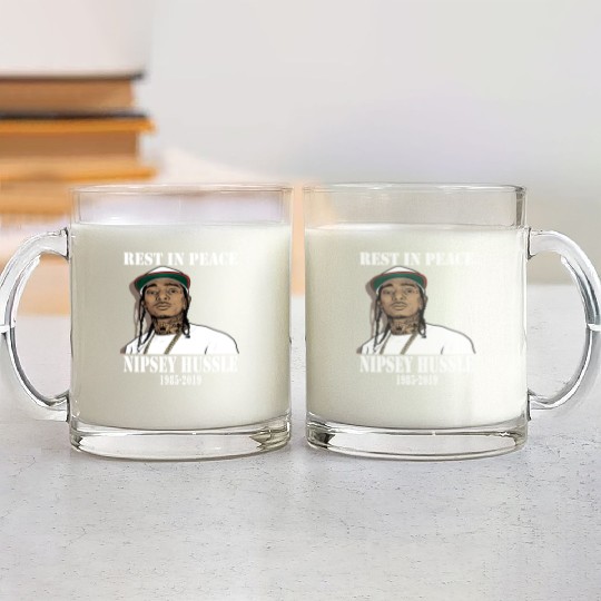 Nipsey Hussle Rest in Peace Glass Mugs