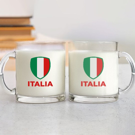 National Flag of Italy Glass Mugs