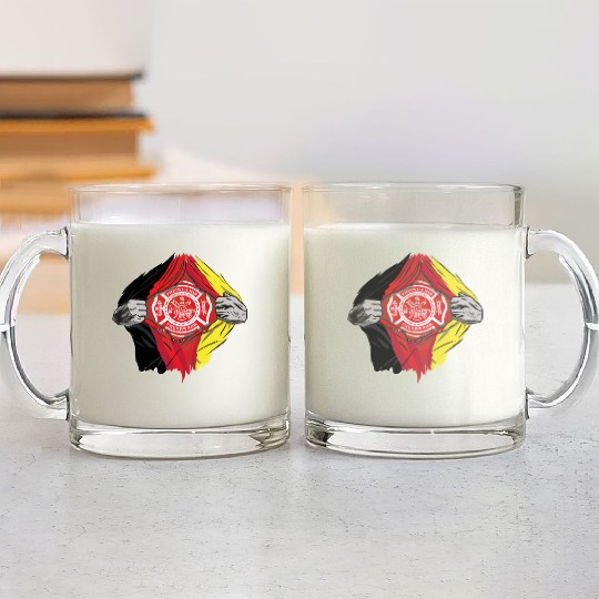 German Volunteer Fire Brigade Firefighter Glass Mugs