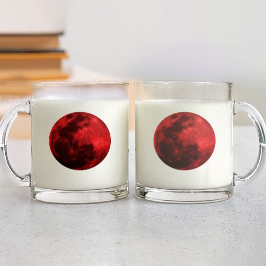 Blood Moon - Space - Graphic Realistic Glass Mugs
