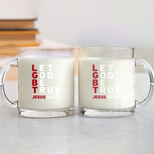 "Let God Be True, Jesus Saves" Christian Bible Glass Mugs