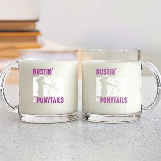 Bow Fish Archery Woman Bowfishing Sport Glass Mugs