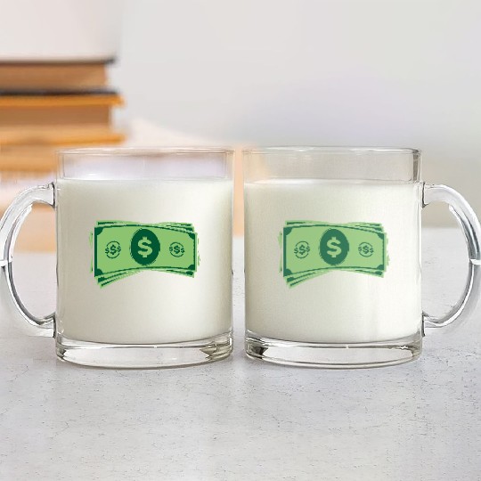 Dollar Money Dollars Cash Glass Mugs