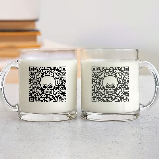 Skull And Crossbones (Quick Response Code / POS) Glass Mugs