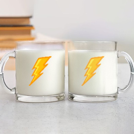 Lightning bolt Pixel Glass Mugs