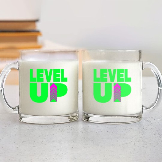 Level Up Neon Green Glass Mugs