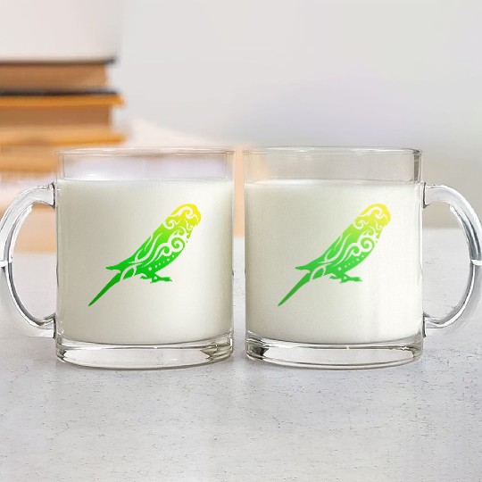 T Tattoo Budgie Bird Gift Idea Glass Mugs