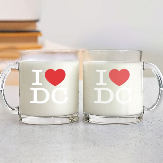 I Heart Dc Love District Of Columbia Glass Mugs Glass Mugs S