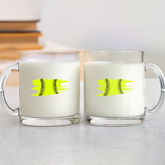 Softball Catcher Baseball Pitcher Bat Ball Player Glass Mugs