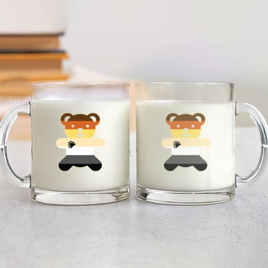 Bear Brotherhood Flag Bear Gay Pride graphic Glass Mugs