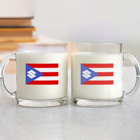 Suzuki Puerto Rico Flag Glass Mugs